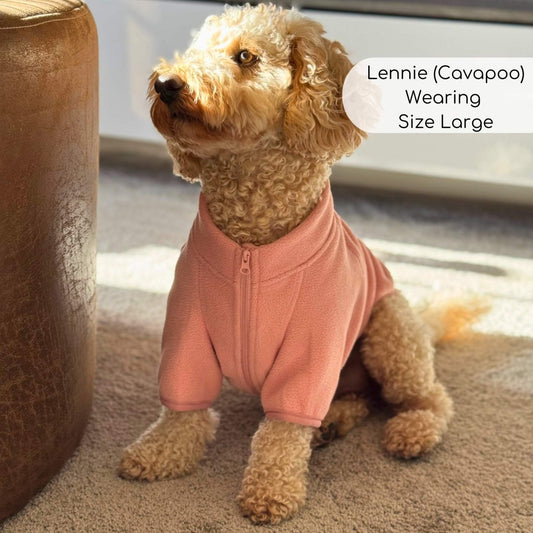 Dog Fleece Coat Jacket - Pale Pink - Pupclub Couture