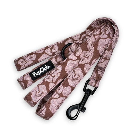 dog lead mocha petals - pupclub couture