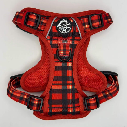 Rugged Rover Dog Harness - Red Tartan - Pupclub Couture